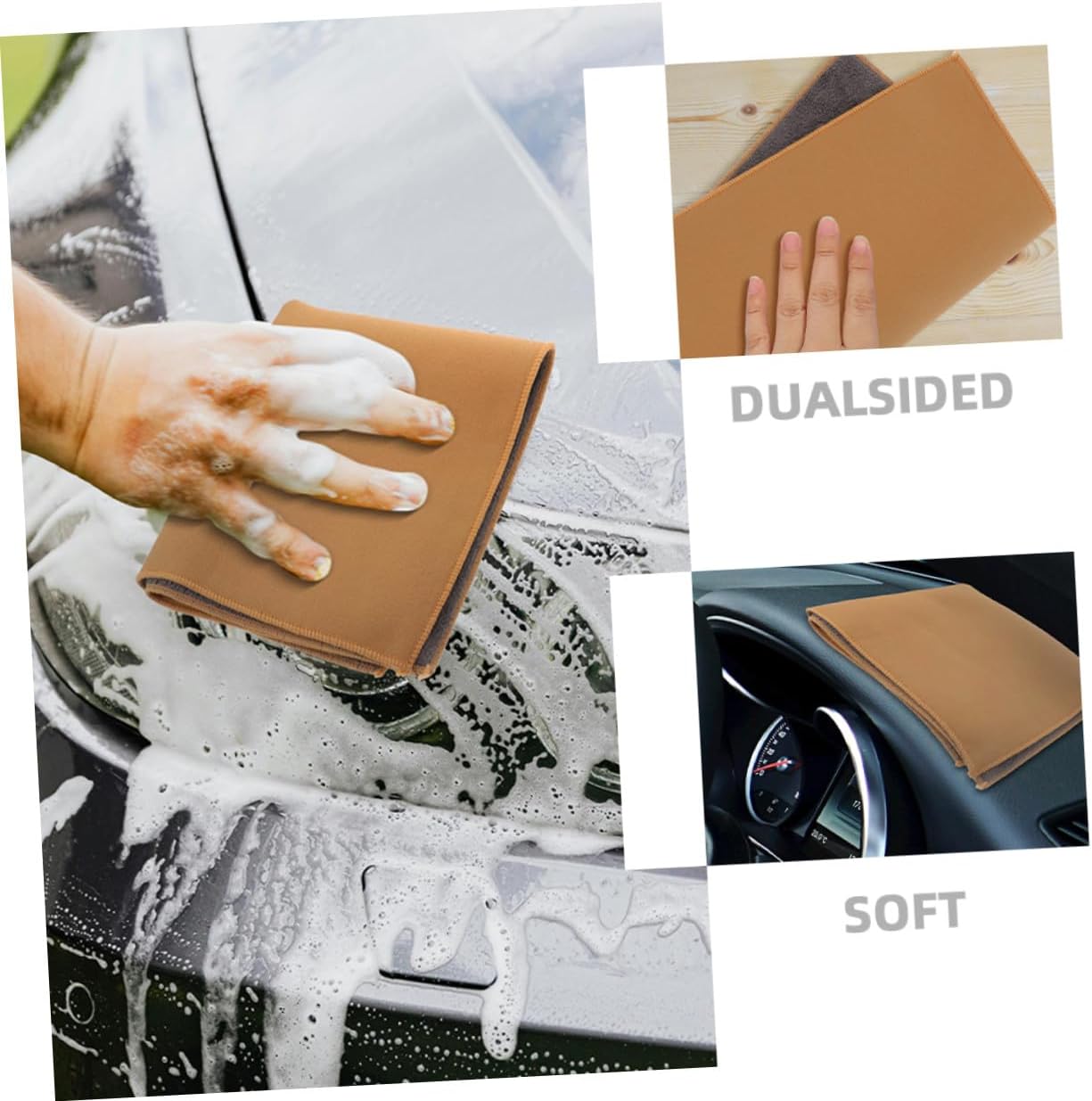 Double Sided Microfiber Car Drying Towels, Thick Absorbent Cleaning Cloths