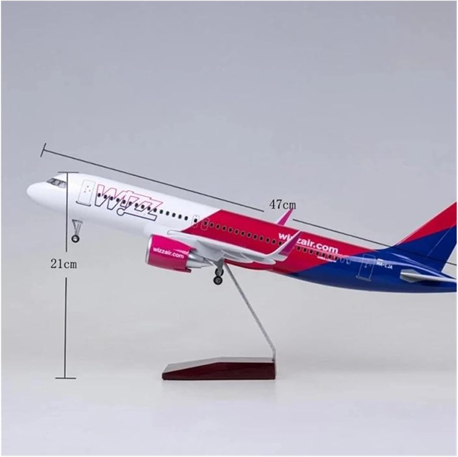 47CM for A320 Wizz Air Airplane Model Collectible Display Gifts Hobby Playgame Kit(Without Light)