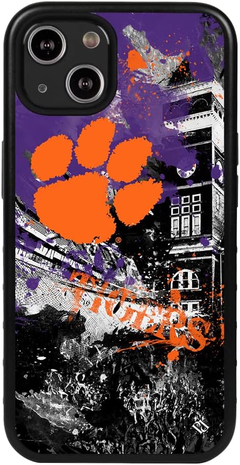 Guard Dog Case Compatible with iPhone 14 - Military Grade - Rugged Two Piece Protection - Collegiate Licensed - Clemson Tigers - by Paulson Designs