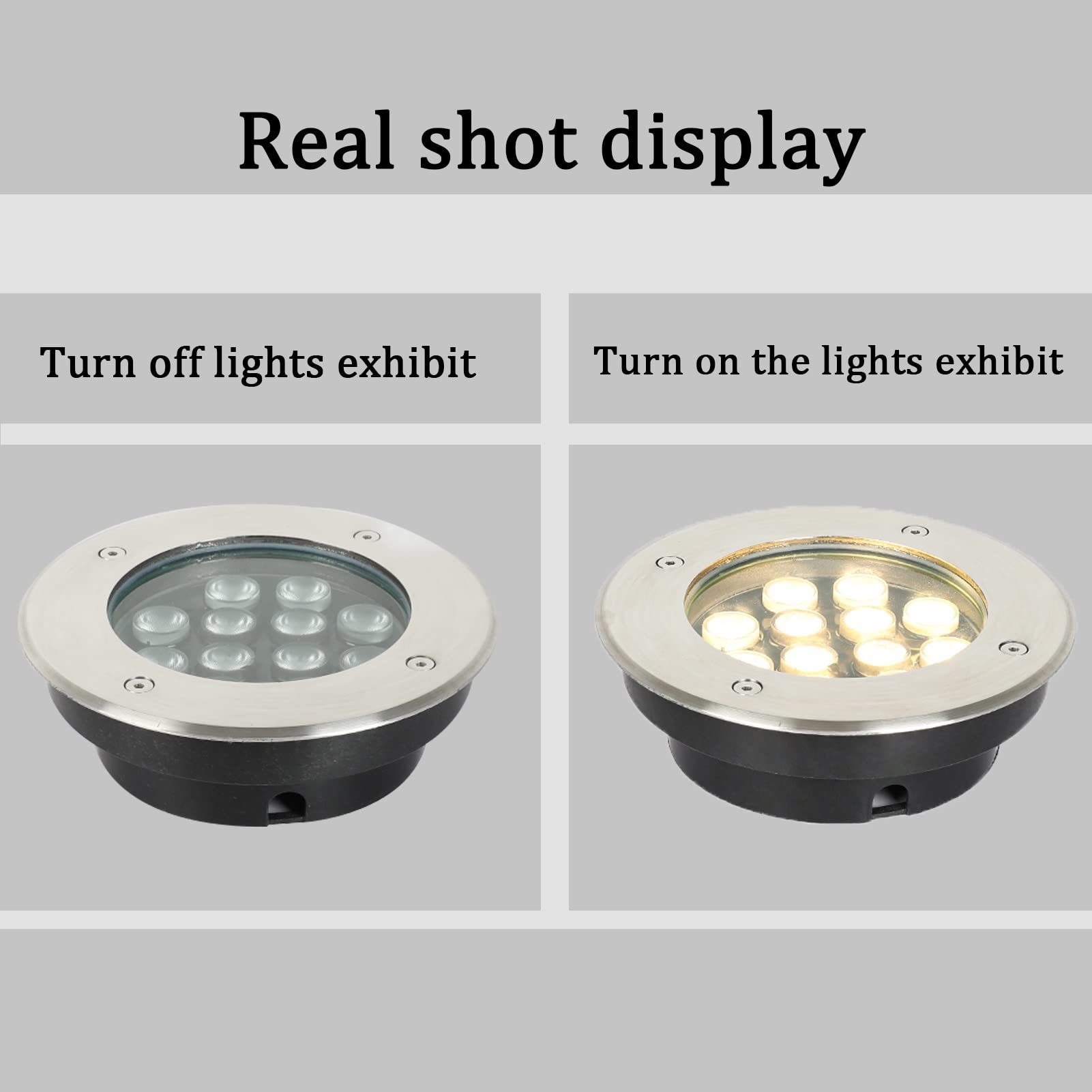 LED-Einbauleuchte für den Untergrund, Brunnenbeleuchtung, Mehrfarbig, rostfreies Aluminium, IP68, wasserdicht, Poolbeleuchtung für Teich, Brunnen, Deck, Wegbeleuchtung