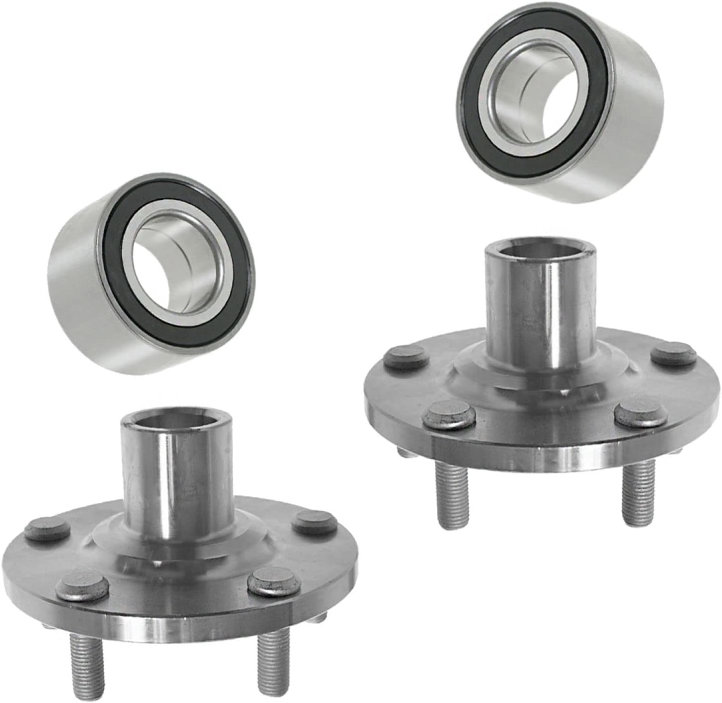 TRQ 2 Piece Front Wheel Bearing & Hub Kit Set Compatible with 2002-2003 Toyota Camry 2001-2005 RAV4