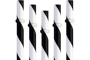 Dakoufish Black Reusable 9 Inch Straws