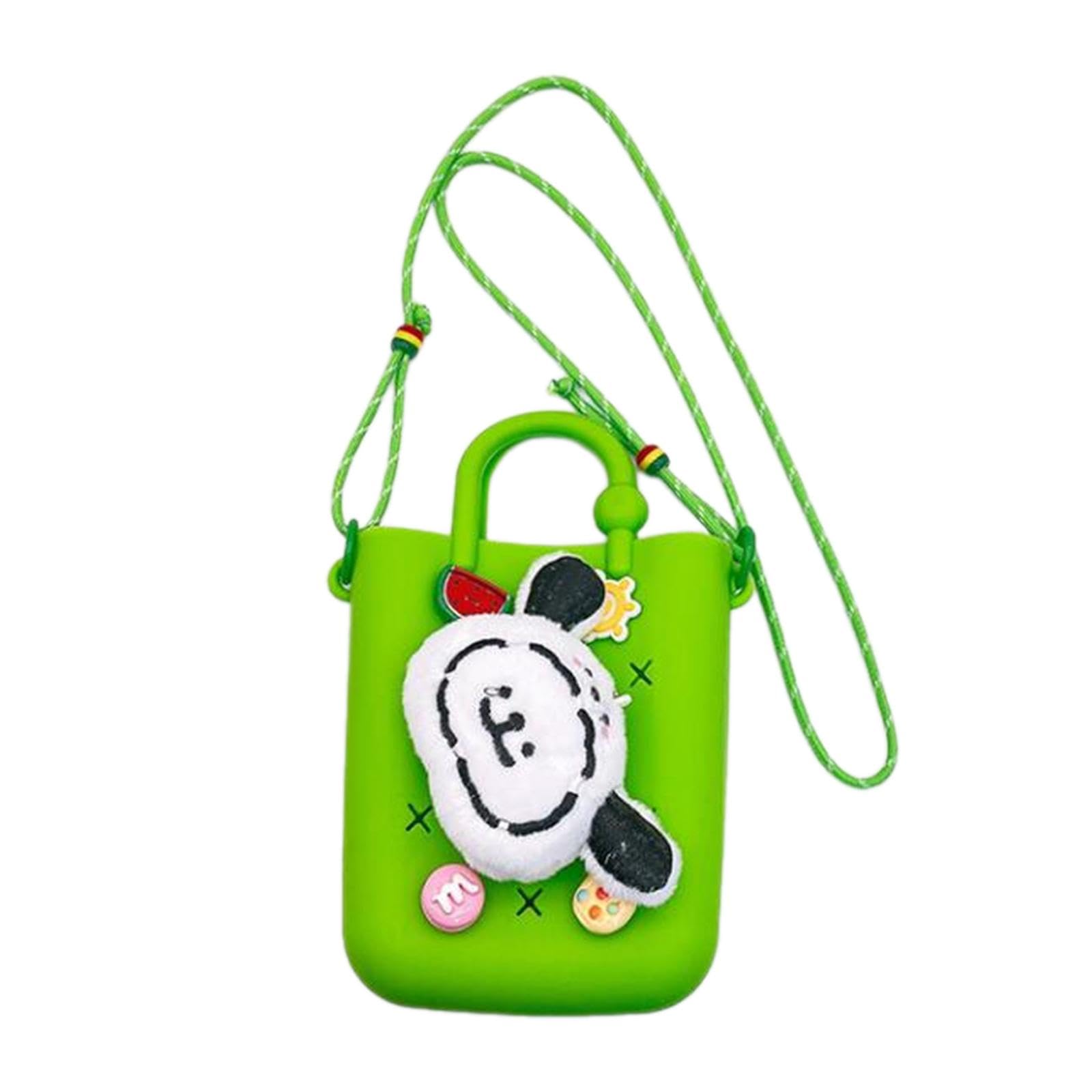 Silicone Shoulder Purse Lightweight Crossbody Bag for Shopping Spring Summer Green-image-48