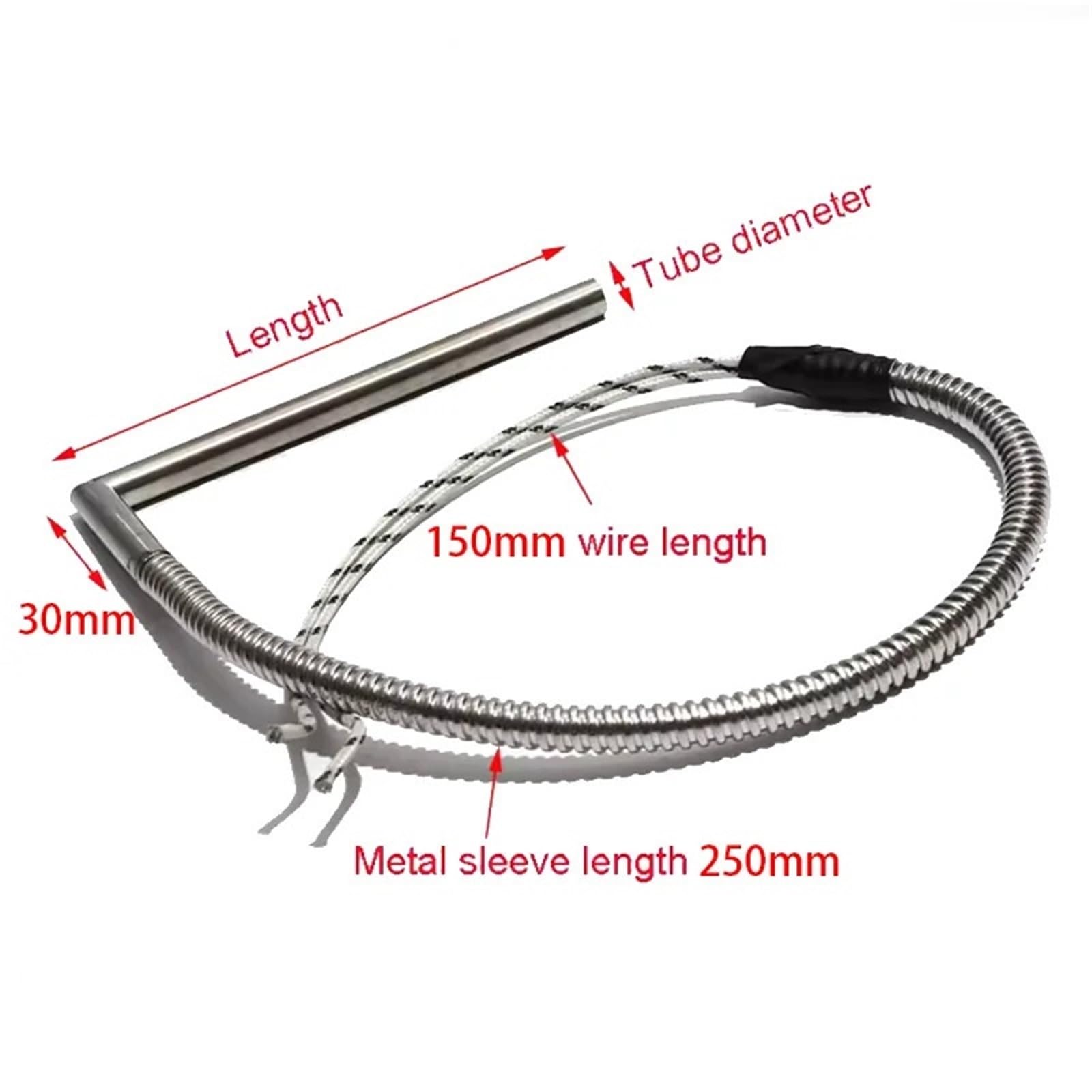 Kartuschen-Eckheizelement, rechtwinklig, L-Form, elektrischer Luftheizstab, 50/100/150/200 mm, 2 Stück(220V 9x100mm 220W)