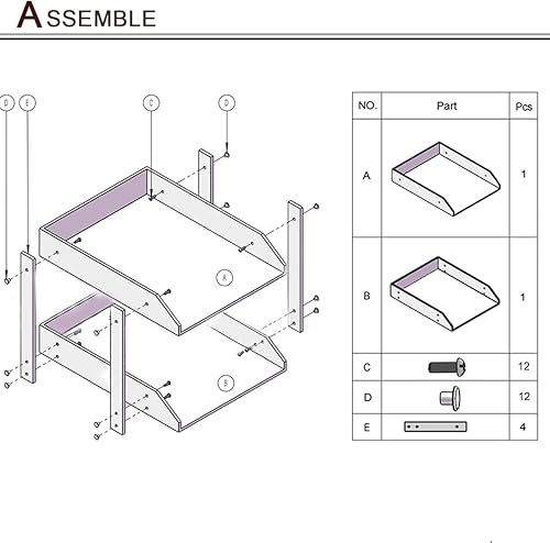 Miniatura 6 de KINGFOM Bandeja de cartas, bandeja organizadora de papel de cuero, soporte de madera para archivos de escritorio, archivador de escritorio, soporte
