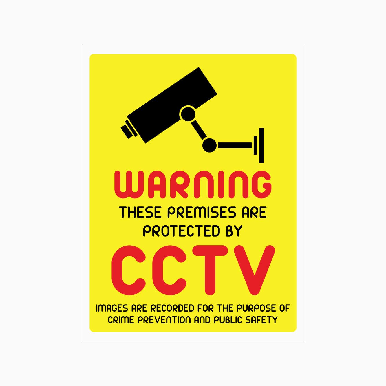 WARNING THESE PREMISES ARE PROTECTED BY CCTV Sign, 12x8 Metal Tin Sign, Protected by CCTV cameras.