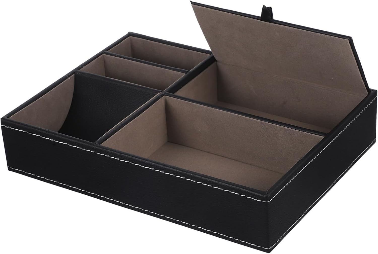 LIFKOME Trinket Storage Box with PU Leather and Flannel for Nightstands