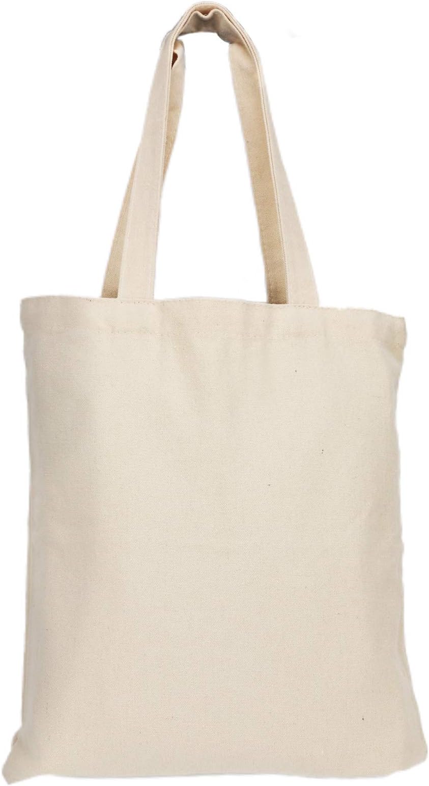 Canvas Tote Bags Reusable Grocery Bags Bulk Blank Cotton Cloth Bags for Grocery Bags,Book Bags,Shopping Bags,Craft Bags,Gift Bags, 4 Pack 13.8 x 15.4 Inches