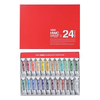 Amazon | ホルベイン 透明水彩絵具 W444 15ml 24色セット 3444
