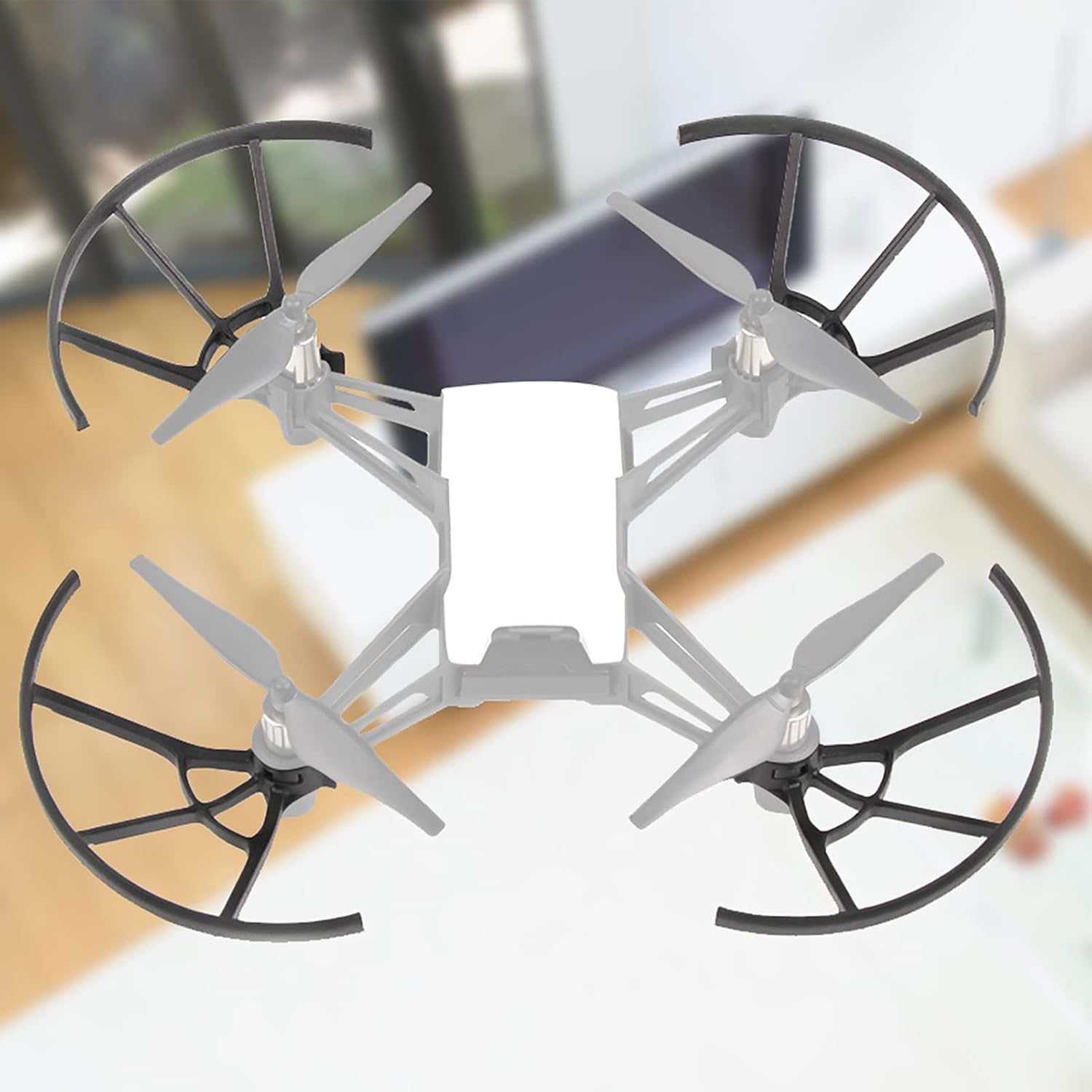 Pilipane 4PCS Drone Propeller Protector for DJI Tello, Crash Resistant and Easy Install, Propeller Guard Anti-Collision Bumper and Quick Release, for DJI Tello Drone Beginner Indoor Practice, Black