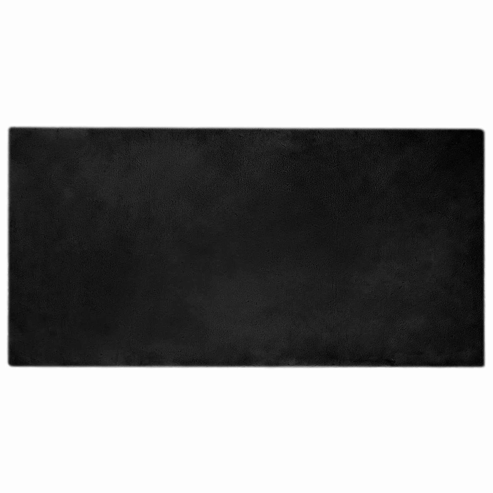 Tapis fausse fourrure imitation lapin noir doux et moelleux pour salon