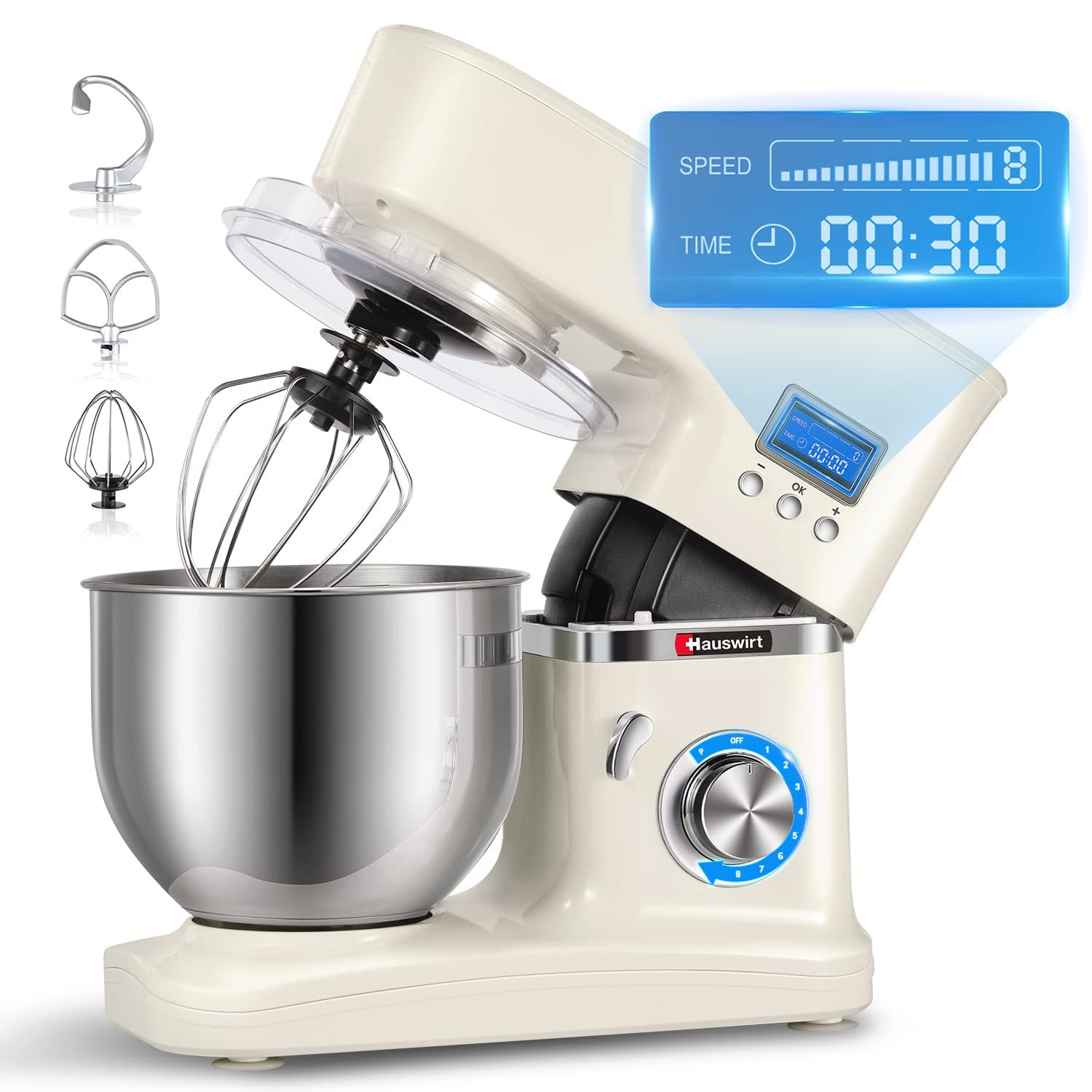 Buy Stand Mixer, Hauswirt LCD Food Mixers for Baking, 8+P Speeds