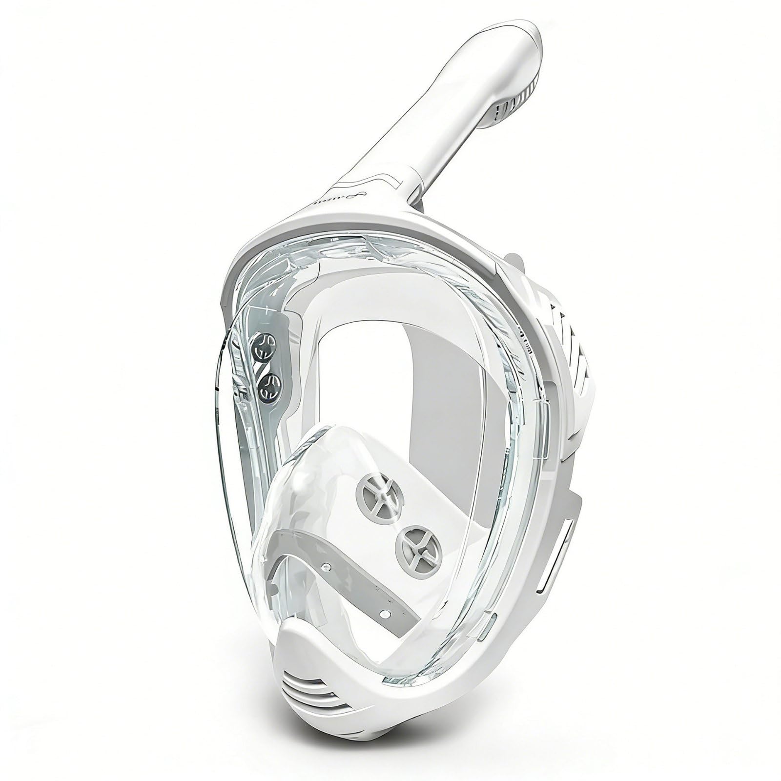 Máscara de Snorkel de Cara Completa Gafas de Buceo Plegables Tubo Seco Lentes PC Silicona Suave con Campo Visual Claro y Estructura Práctica Adecuada , Blanco , XL