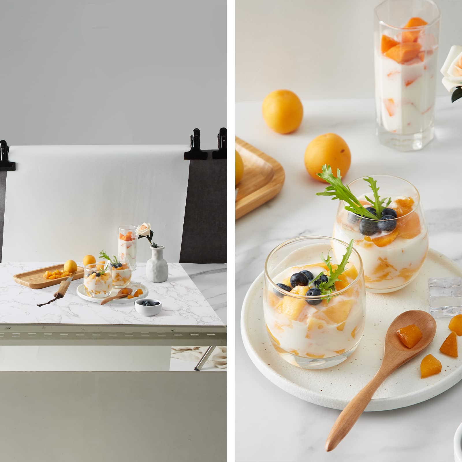 Buy BEIYANG Food Photography Backdrops 24x24 inch Marble Photo Backdrop