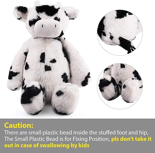 Miniatura 5 de LotFancy Animales de peluche de vaca grandes juguete de peluche de vaca Tubbie Wubbie de 16 pulgadas para bebé blanco y negro