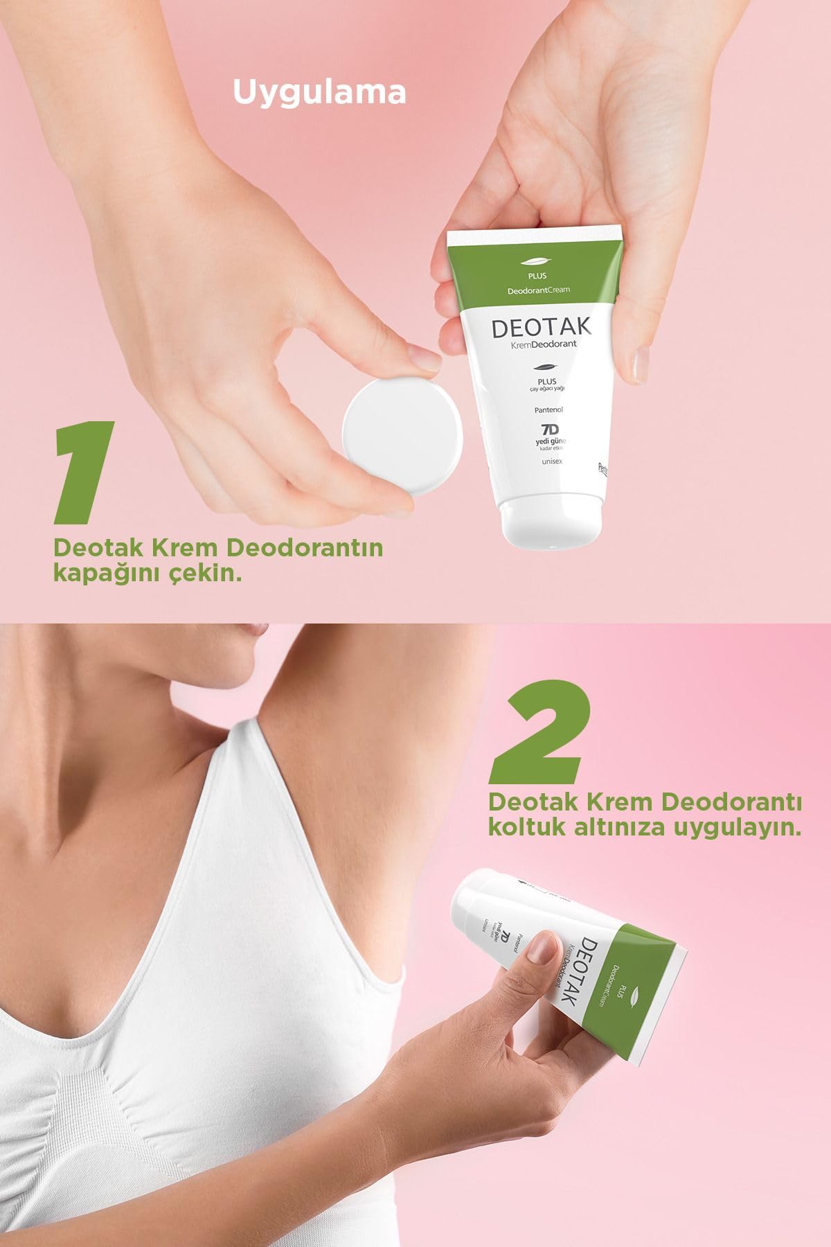Deotak Plus Ekstra Koruma 7 Güne Kadar Etkili Krem Deodorant 35 ml