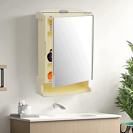 Urban Choice Plastic Bathroom Cabinet with Mirror Shelves Organizer and ...
