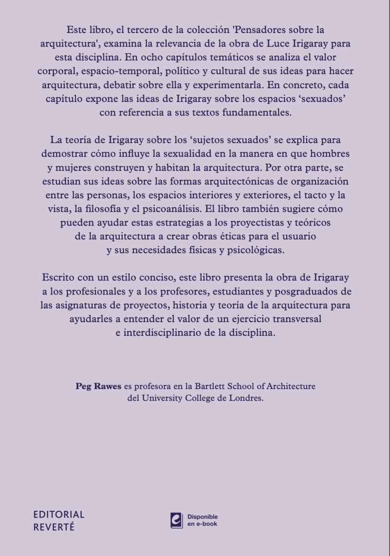 Irigaray sobre la arquitectura (Pensadores sobre la arquitectura)