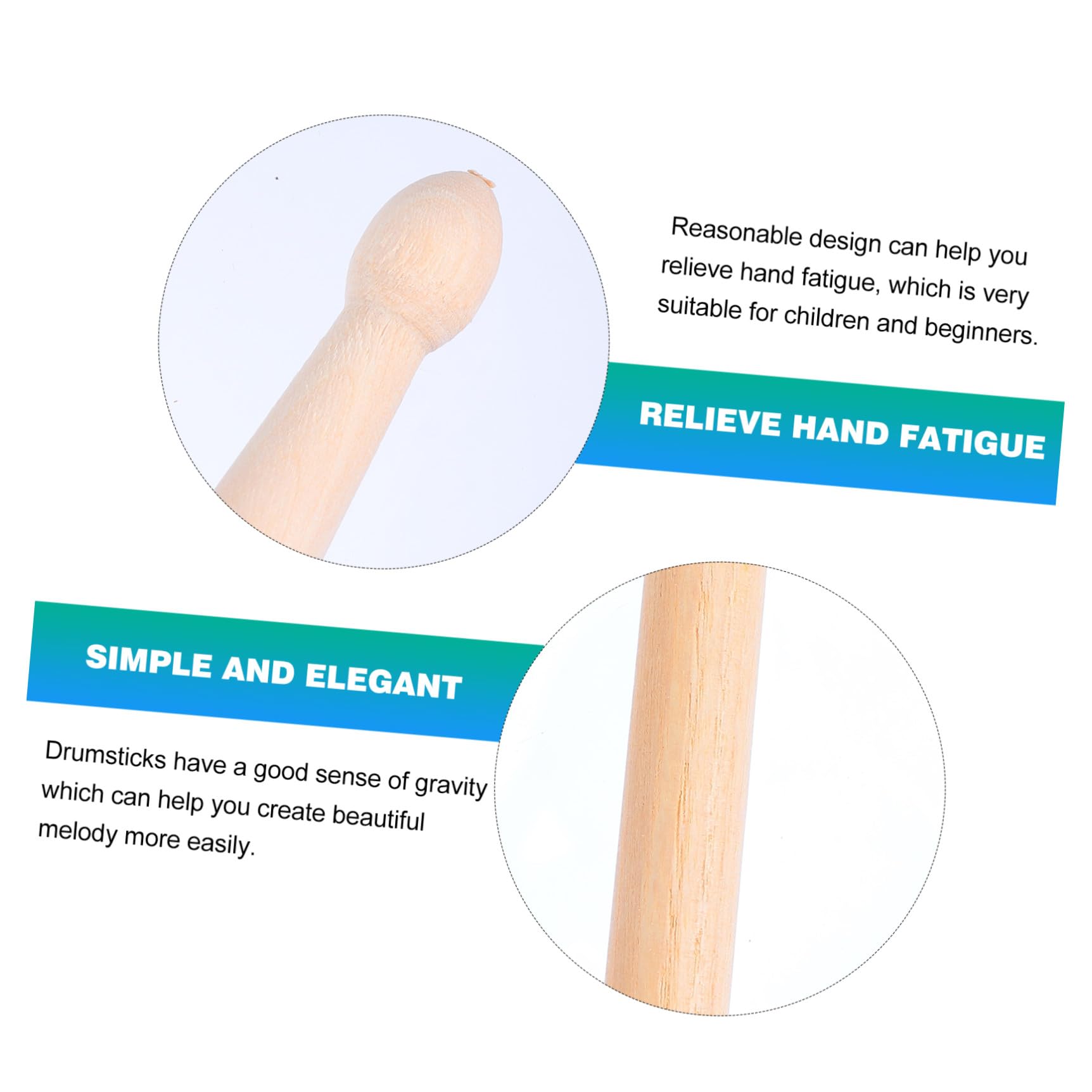 20stücke Holz-drumsticks aus Ahorn für Schlagzeug Weich und Langlebig Hand Liegend für Anfänger und Profis