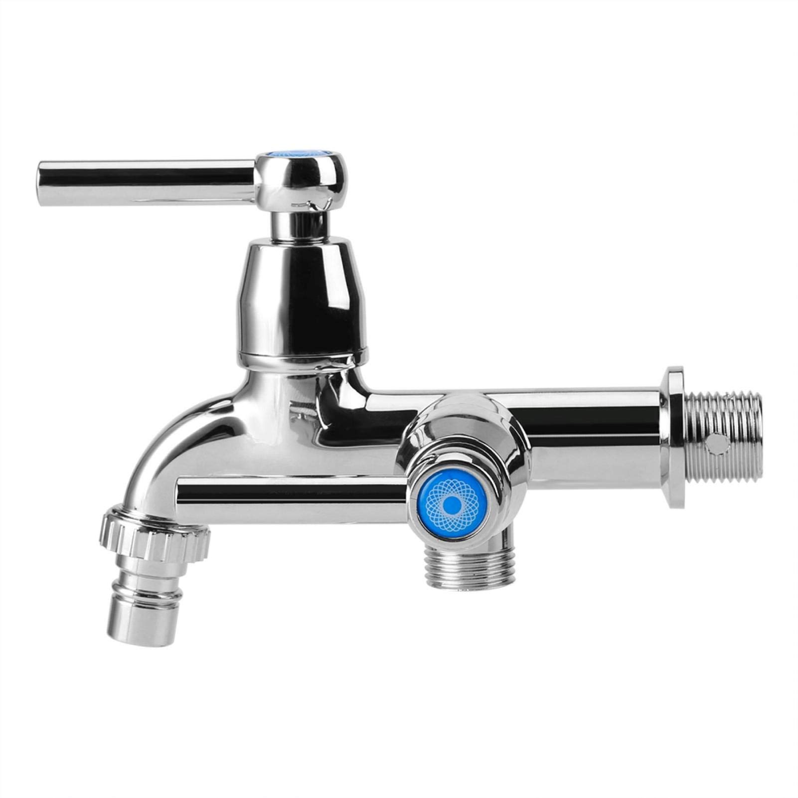 Wall Mounted Faucet Chrome Double Handle Cold Water 1 2 Inch Connection Perfect for Washing Machine Kitchen Sink — view 5