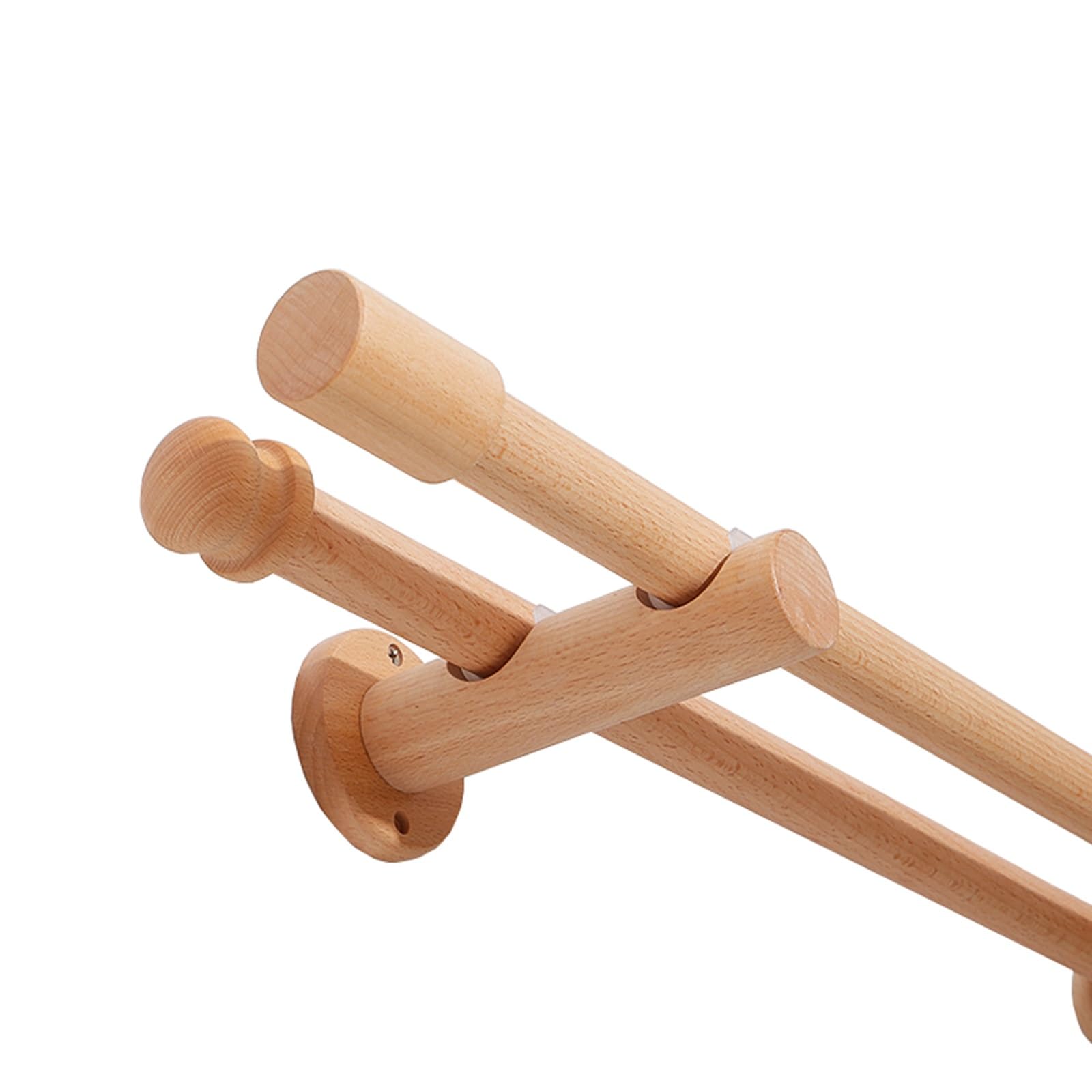 Tringle à rideaux en bois, montage latéral, longueur 280 cm, idéale pour rideaux romains, construction durable