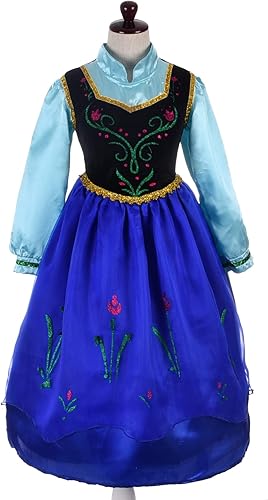 Miniatura 10 de Lito Angels Disfraces de princesa de nieve para niñas, disfraz de hermana, Halloween, cumpleaños, fiesta de disfraces con accesorios