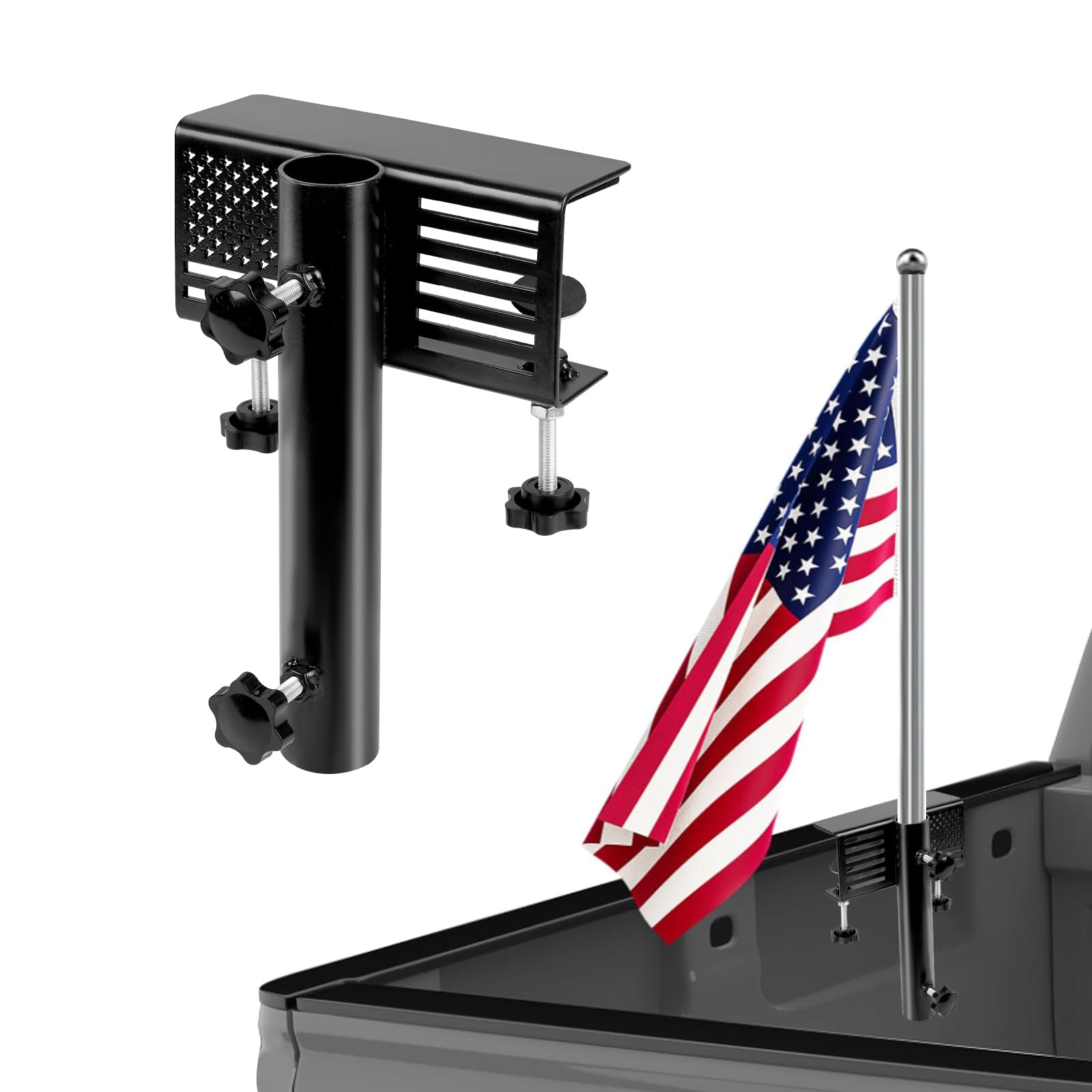 Snapklik.com : Carforu Truck Bed Flag Pole Mount,No Drilling Pickup ...