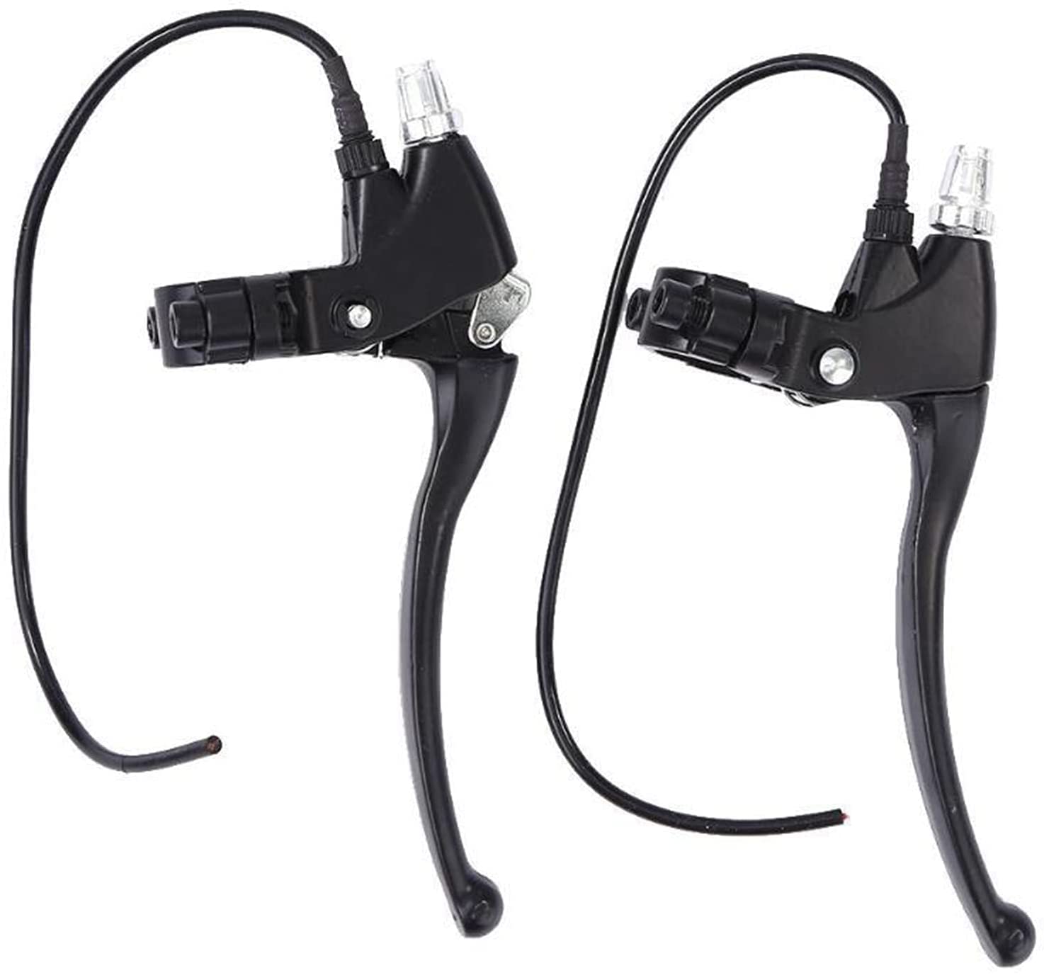 1 par de manijas de freno de bicicleta eléctrica delantera y trasera de aleación, palancas de freno de bicicleta, accesorios de ciclismo de repuesto de aleación negra, manija de freno de motocicleta
