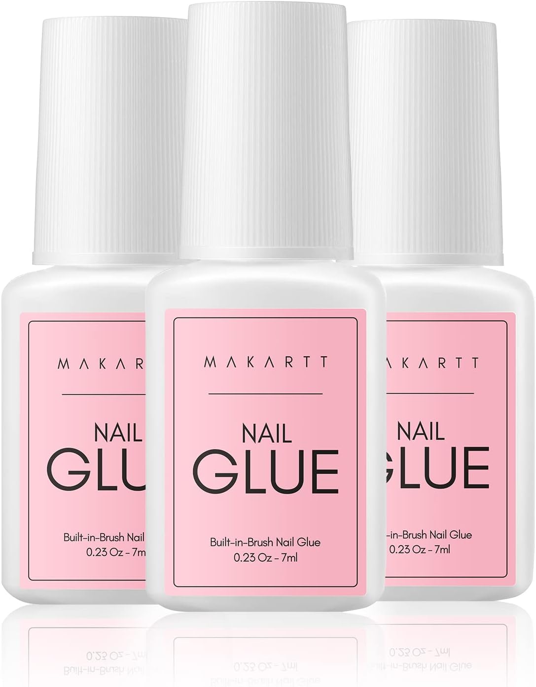Makartt 3PC Strong Nail Glue Acrylic Nails, 3 * 7ml Brush on Nail Glue for Nail Repair, Nail