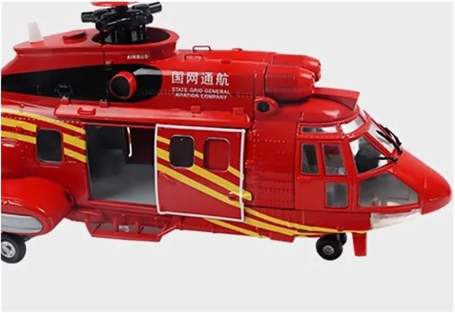 1/32 for EC215 Helicopter Alloy Airplane Decoration Simulation Model Red Miniature Model Scale Metal Airplane