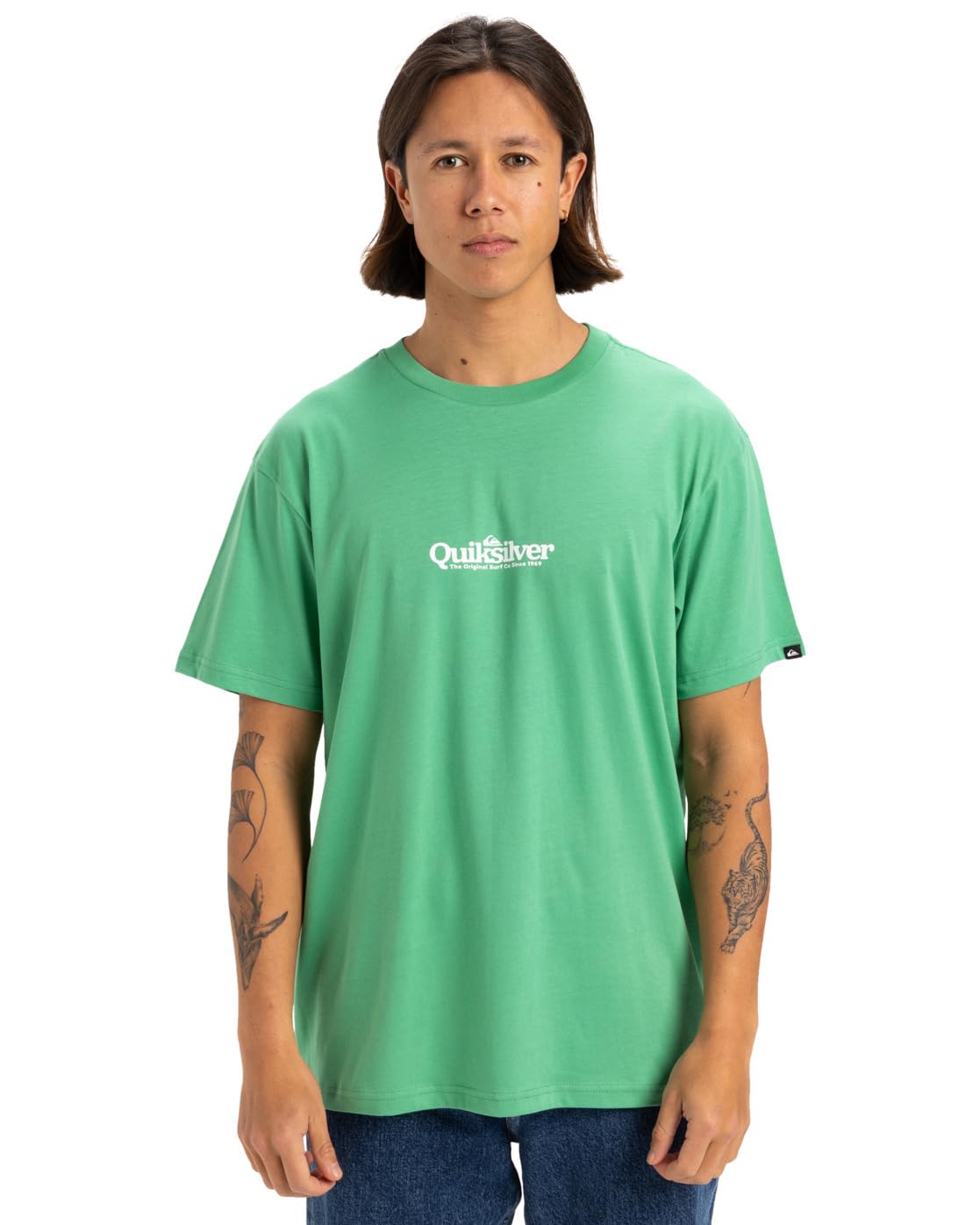 Quiksilver Short-Sleeved T-Shirt Fineline SS Men Green M