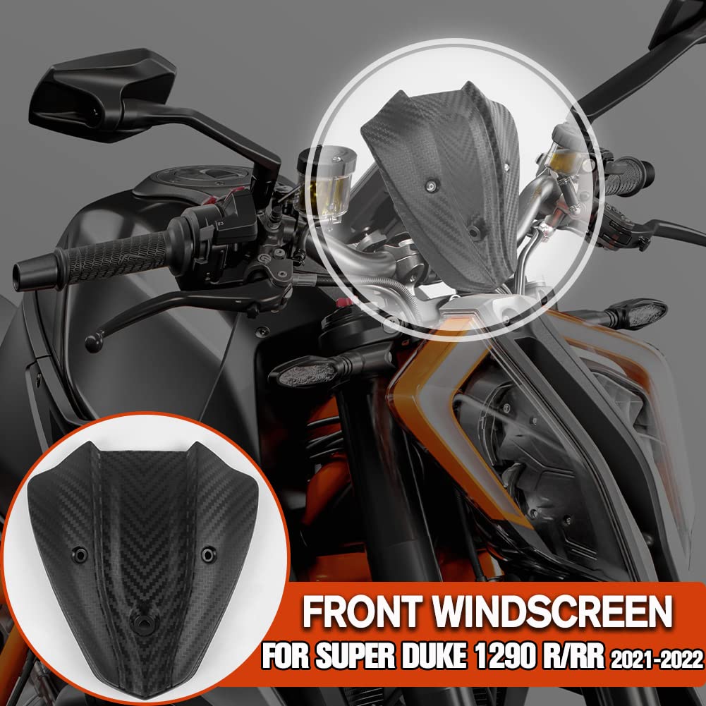 Motorcycle Windshield Windscreen Fly Screen Compatible with K.T.M super duke 1290 R/RR 2021-2022 Headlight Cover Headlamp Guard Front Fairing Wind Deflector