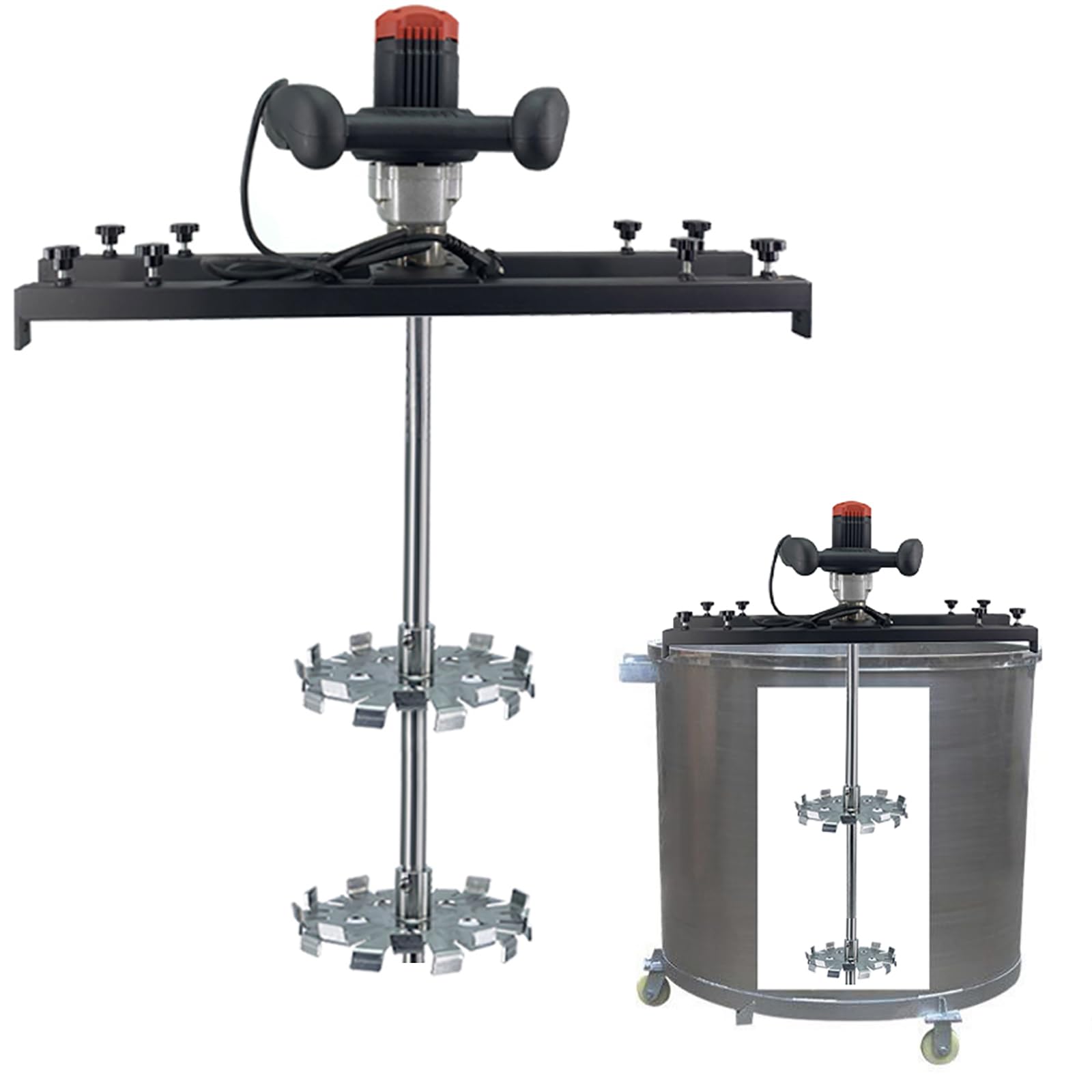 Sjdopulse Pneumatic Paint Mixer, Electric Mixer, With Support Hanger, Collapsible Propeller, For Ink Dissolver Stirrer