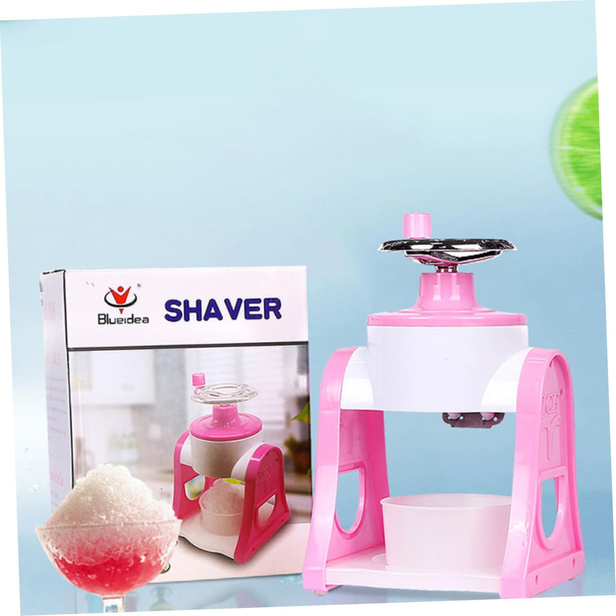 TOBBOMEY Manual Ice Crusher Hand Crank Ice Shaver for Smoothie Ice Cube Maker Household Ice Crushing Tool