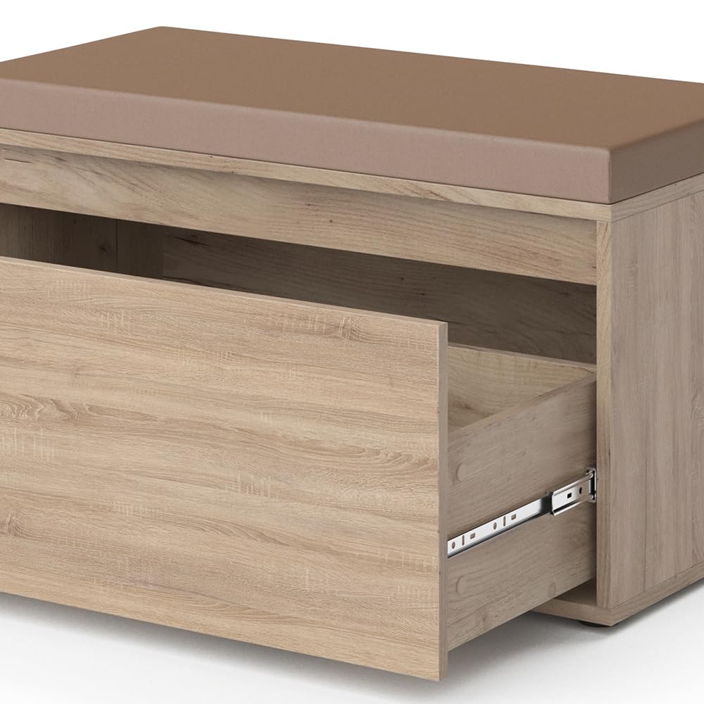 Vicco Panca scarpiera da ingresso Iker, Sonoma, 80 x 45 cm, combinabile con altri mobili della serie Iker