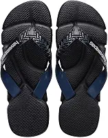 Chinelos Power 2.0, Preto e Azul Indigo, Design Texturizado