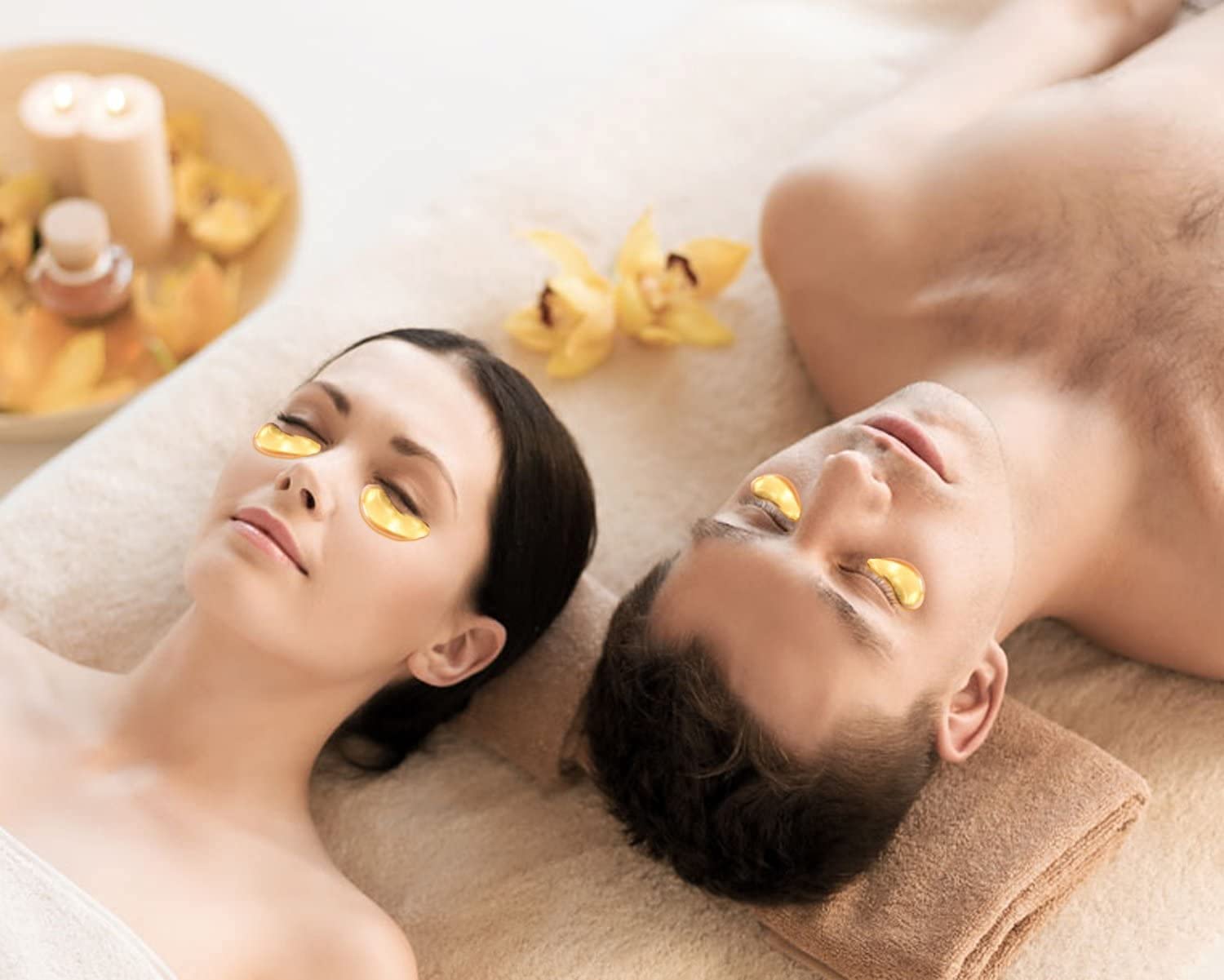 Maschera per Gli Occhi al Collagene in Gel di Cristallo Oro 24K 25 paia, Antietà e Rughe, Crema Idratante, per Rimuovere Borse Sotto Gli Occhi, Occhiaie, Occhi Gonfi