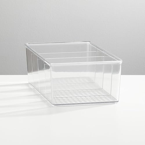 Miniatura 8 de mDesign Organizador de plástico de 4 secciones para escritorio, armario, cajón o armario, organizador de escritorio o organizador de cajones para