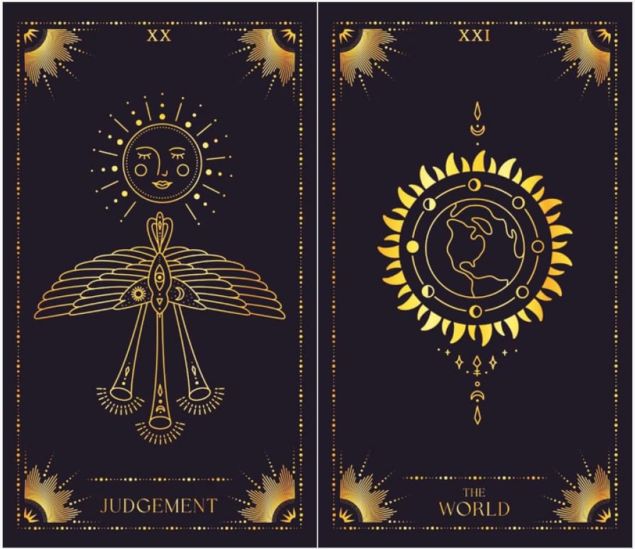 Starry Night Tarot Cards Deck 78 cartes de tarot magiques, jeu de tarot noir et doré