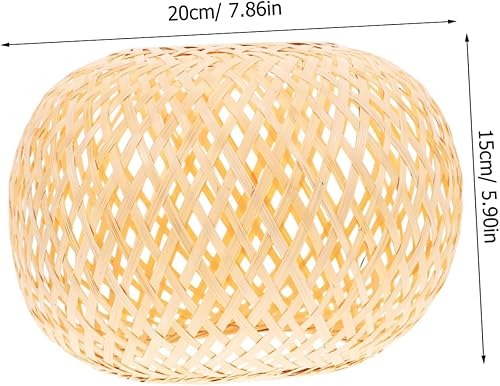 Miniatura 2 de 1 pantalla de lámpara rústica, candelabro, decoración de cesta blanca, candelabro de mimbre, pantalla tejida para lámpara colgante, E27, lámpara de