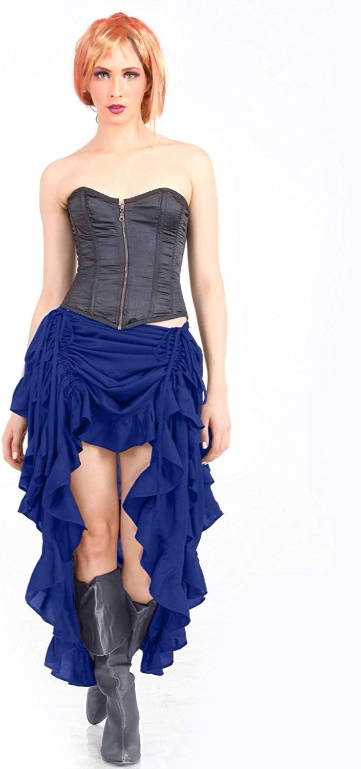 ThePirateDressing Steampunk Victorian Cosplay Costume Womens High-Low Show Girl Skirt - Image 2