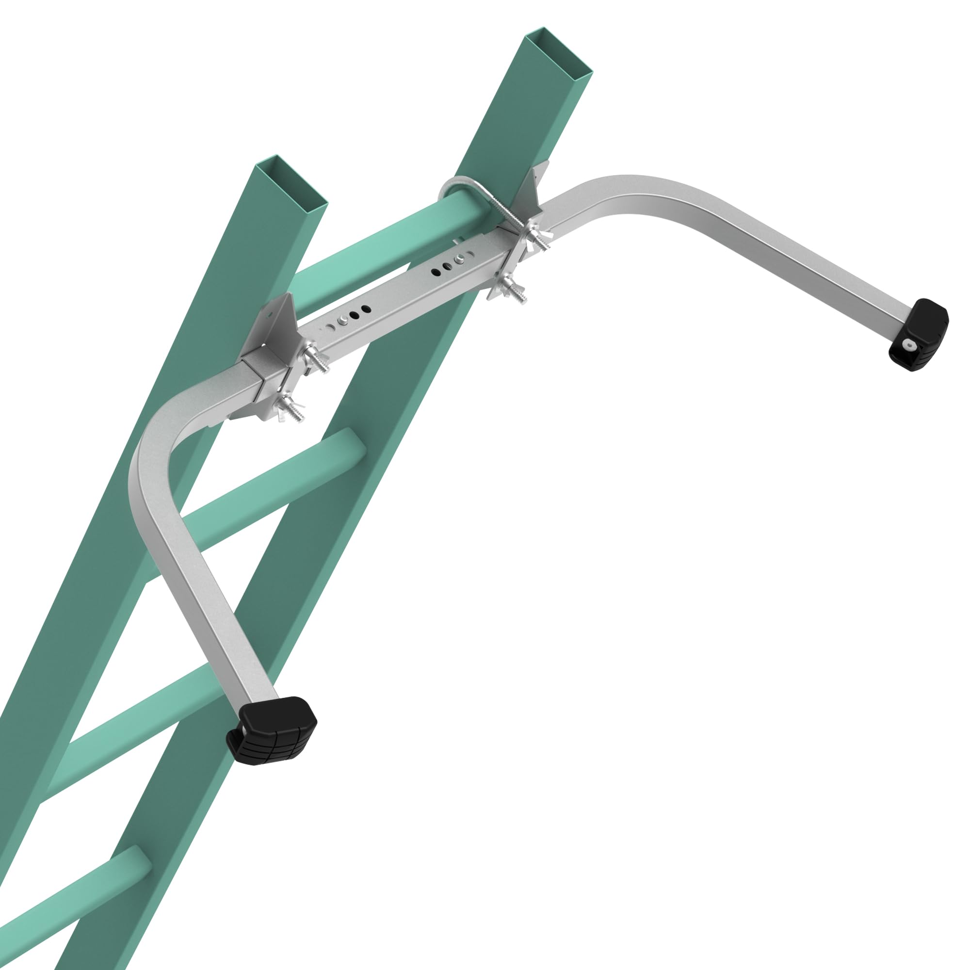 Ladder Stabilizer,Heavy Duty Aluminum Extended Ladder Accessory for Roof Gutter Guard Cleaning Tools,Ladder Stand-Off Wing Span/Wall Ladder Hooks with Non-Slip Rubber Bottom pad.(Patent)