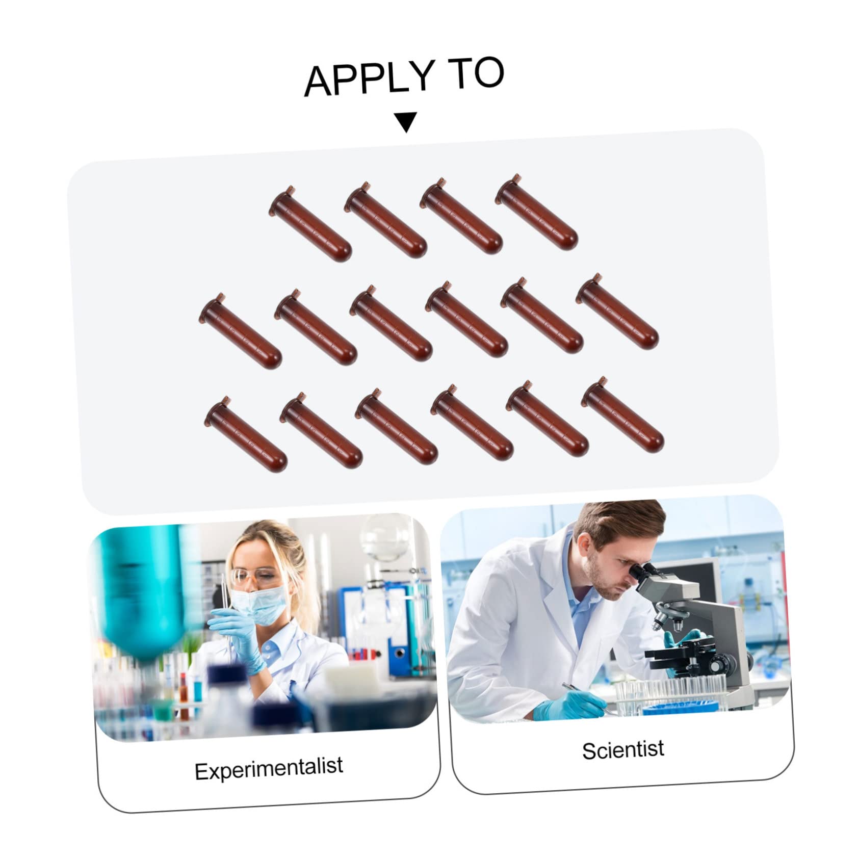 Provette Centrifuga 5ml Marroni Graduate in Plastica 300 Pezzi | Fondo Rotondo Coperchio Integrato, Scala Graduata per Uso Biologico e Laboratorio