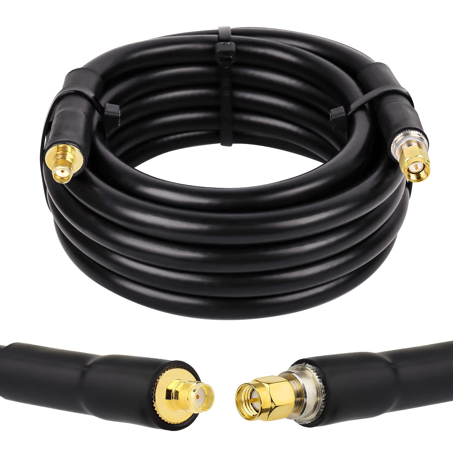 XRDS -RF Câble coaxial SMA mâle vers SMA femelle, 50 Ohm, faible perte, connecteurs SMA KMR400 SMA en cuivre pur, 4,5 m
