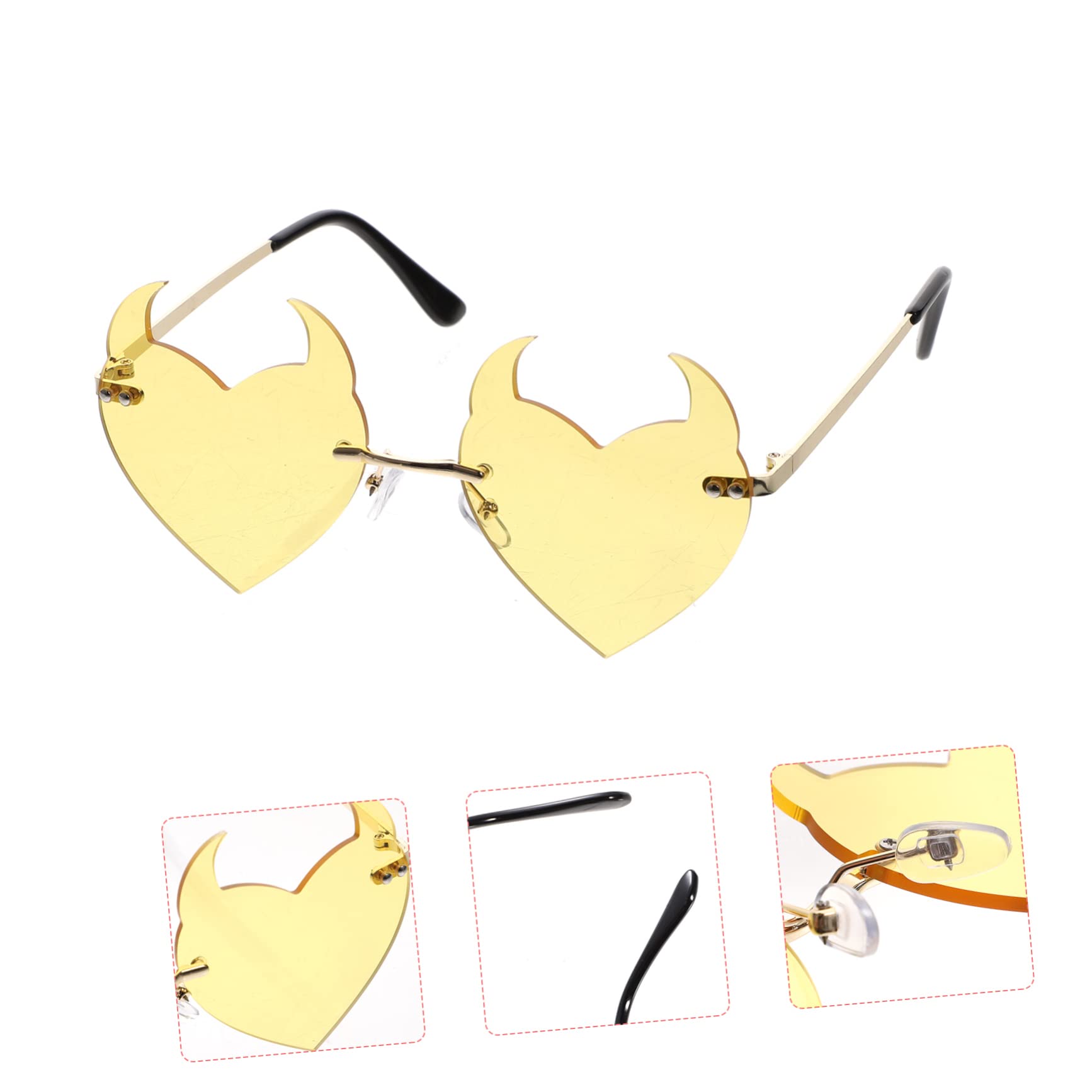 VALICLUD Occhiali Da Sole A Forma Di Cuore Occhiali Neon Mens Occhiali Da Sole Alla Moda Occhiali Da Sole Alla Moda Per Gli Uomini Occhiali Da Ballo Per Gli Uomini Occhiali Di Halloween