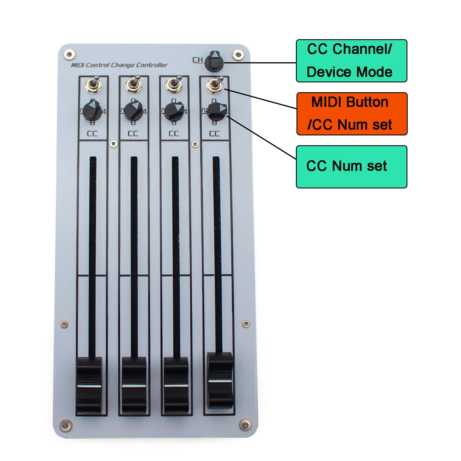 MIDI CCコントローラー 4フェーダー ブラック 黒 DAW音楽制作用 Amazon | Jieoto 4フェーダーUSB MIDI CCコントローラー - 音楽制作の
