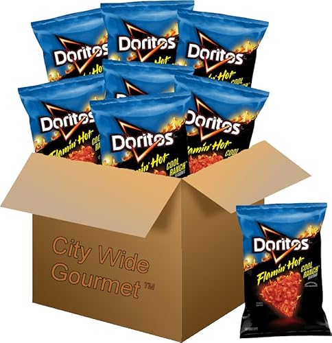 Doritos Flamin' Hot Cool Ranch Tortilla Chips, 1.75 ounce bags (Pack of 8), Bundled by City Wide Gourmet