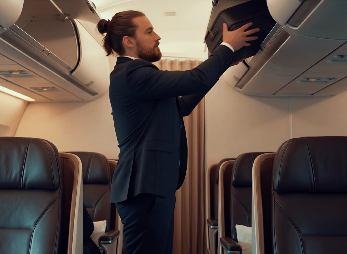 MAX & SONS Premium Business Trolley Kabinengepäck Leicht Rollen Koffer mit Laptopfach Handgepäck Reise Trolley für Geschäftsreisen