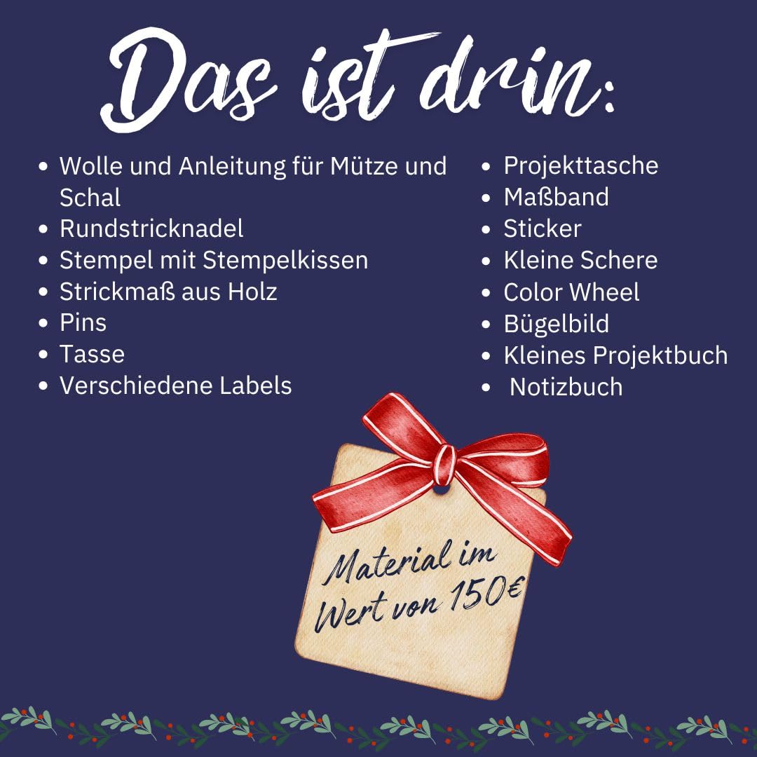 Merry Strickmas-Der Strick-Adventskalender:Mit süßen Accessoires und Zubehör fürs Stricken sowie einer ausführlichen Schritt-für-Schritt-Anleitung und passendem Material für dein neues Lieblingsstück.