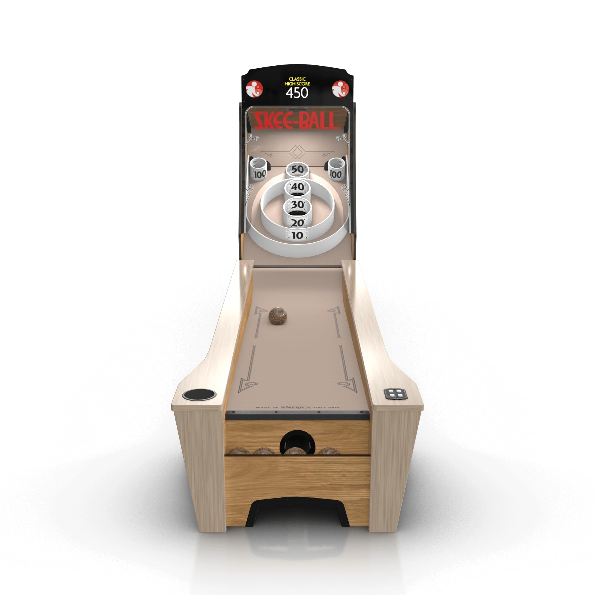 Skee-Ball Arcade Table Machine Game for Home Basement Recreation Room - Premium+ Nostalgic Classic Fun of Roll and Score - Made in The USA (Sandstone)